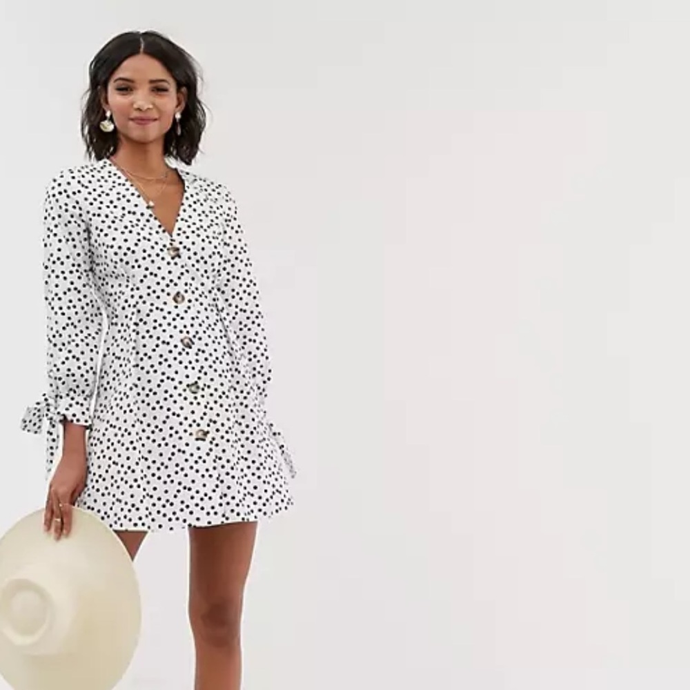 ASOS Black and White Polka Dot Mini Dress